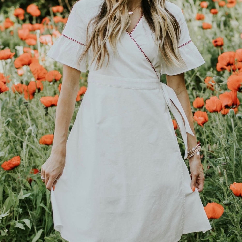 NWT Roolee White Sami Wrap Dress